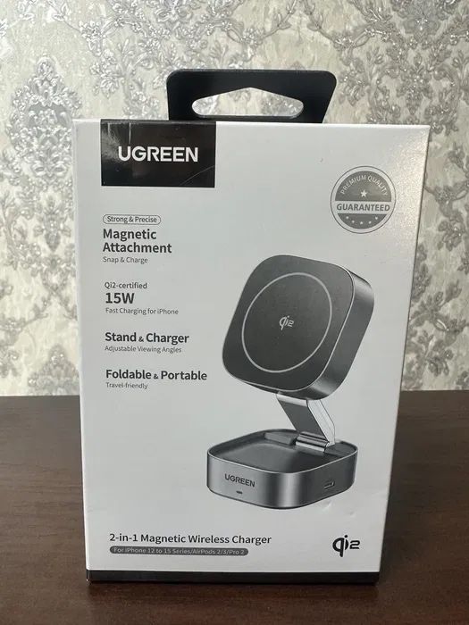 Ugreen 2-in-1 Qi2 Magnetic Wireless Charger 15W. Есть доставка