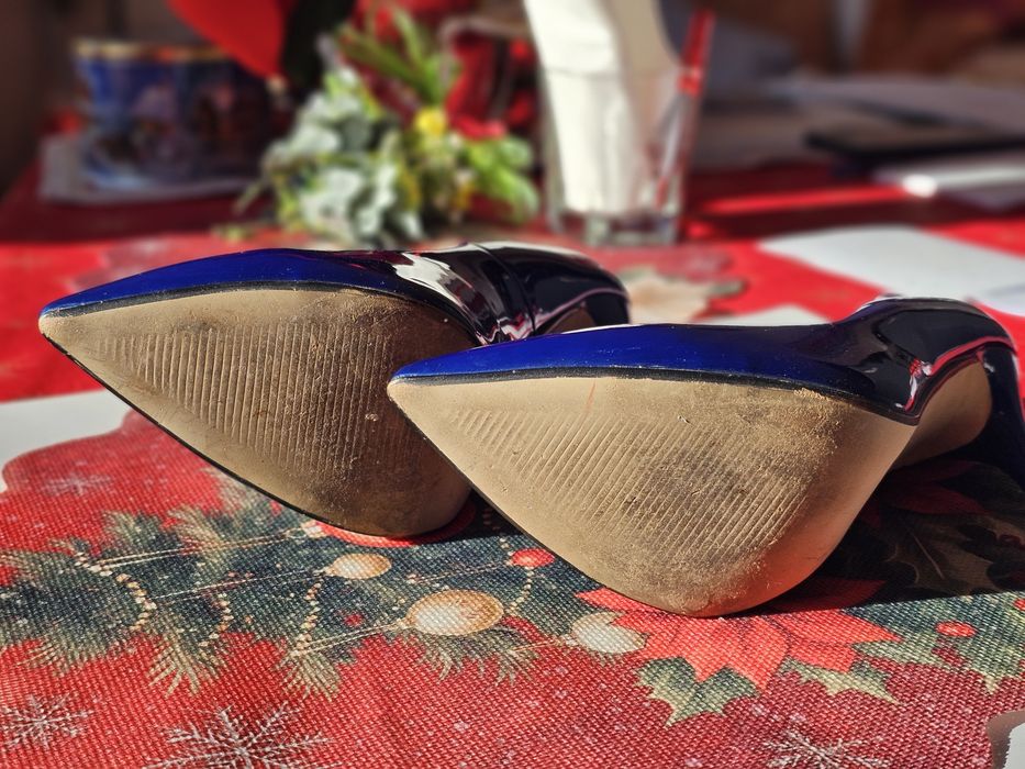 Дамски лачени обувки, 11 см ток