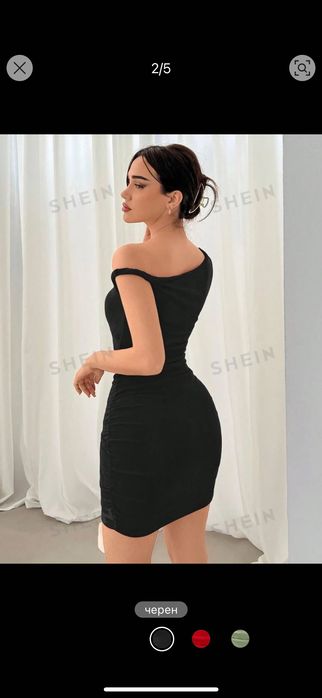 черна рокля по тяло асиметрична