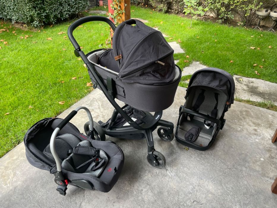 Бебешка комбинирана 3 в 1 количка, Chipolino Електра, сива,