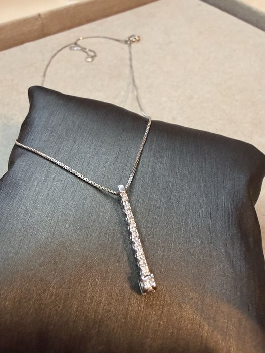 Колие бяло злато и диаманти