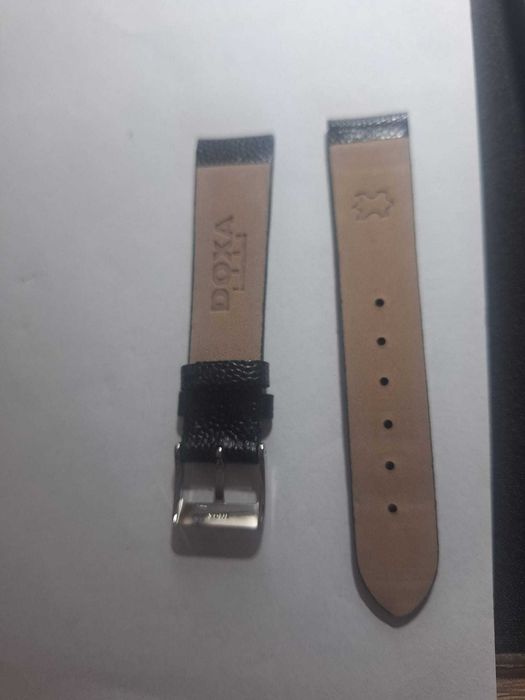 Curea originală Doxa, piele neagră, cataramă cu ac oțel, ca nouă