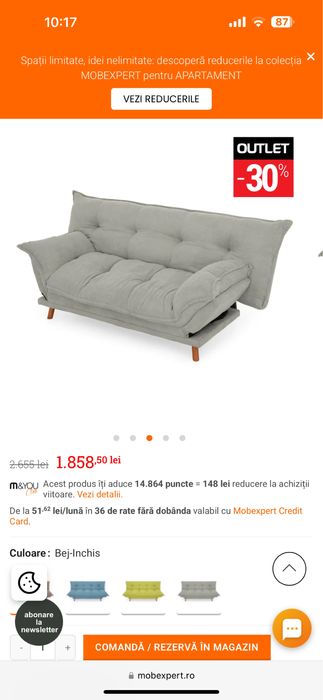 Vand canapea extensibila