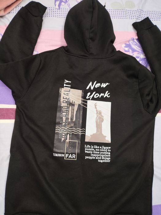 чёрное худи new york