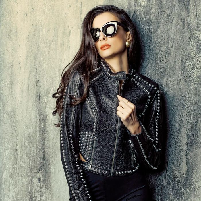 Кожено яке от естествена кожа с капси