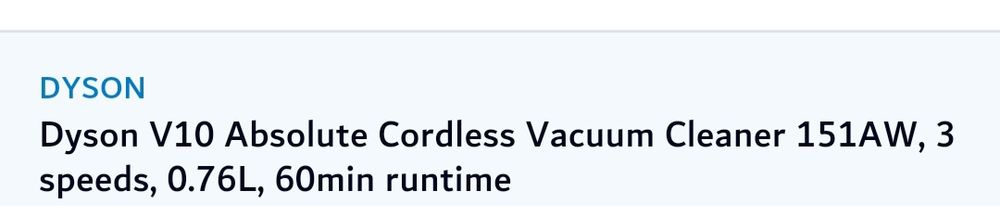 Dyson V10 Absolute simsiz changyutgich sotiladi