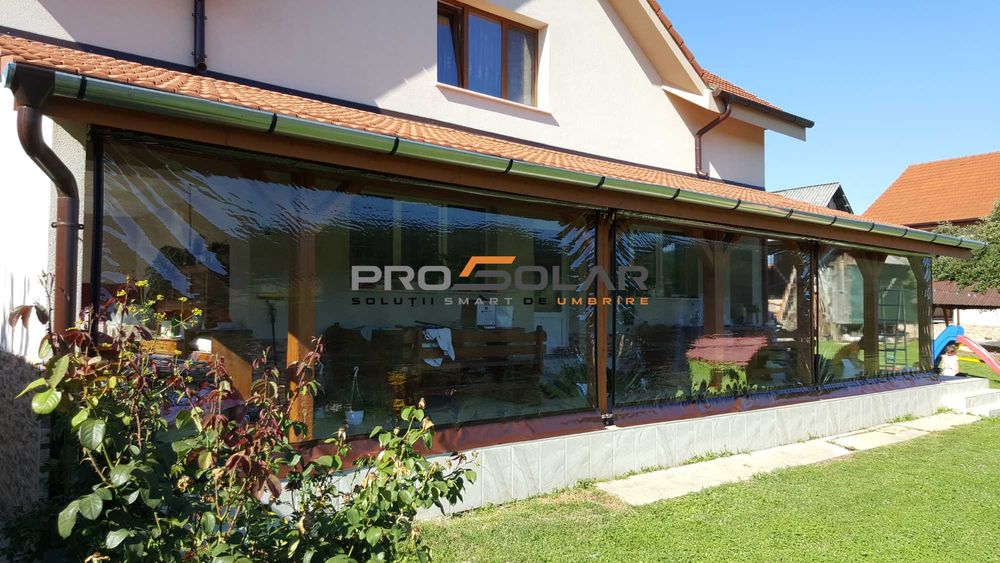 Pereti anti-vant/Rulou transparent/Folie capse/Prelata terasa