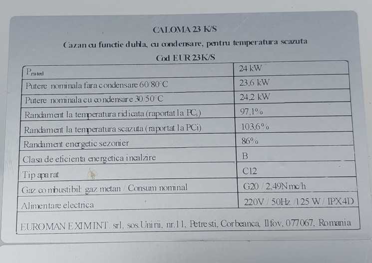 Dezmembrez CALOMA EUR 23 K/S in semicondensare.