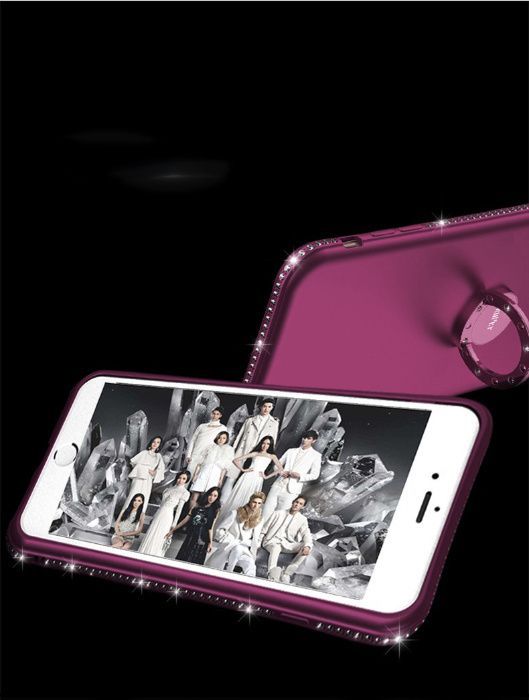 Husa + pietricele + inel magnetic iPhone 7 / 8 / SE 2020