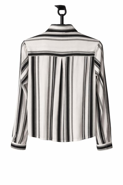 Camasa dama H&M marime 36 alb cu dungi negre eleganta