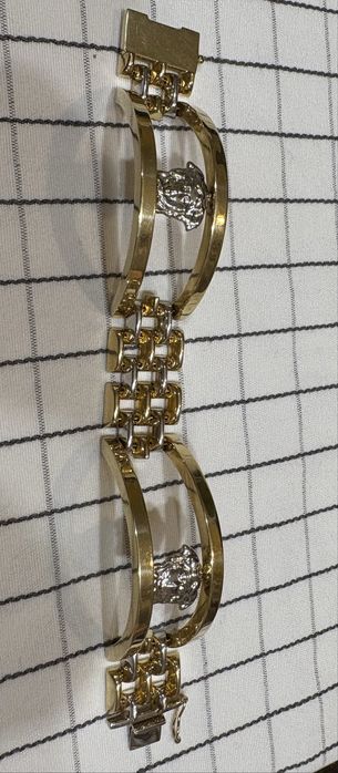 Златна гривна унисекс мъжка и дамска 585 14.к 32.40гр  бяло и жълто