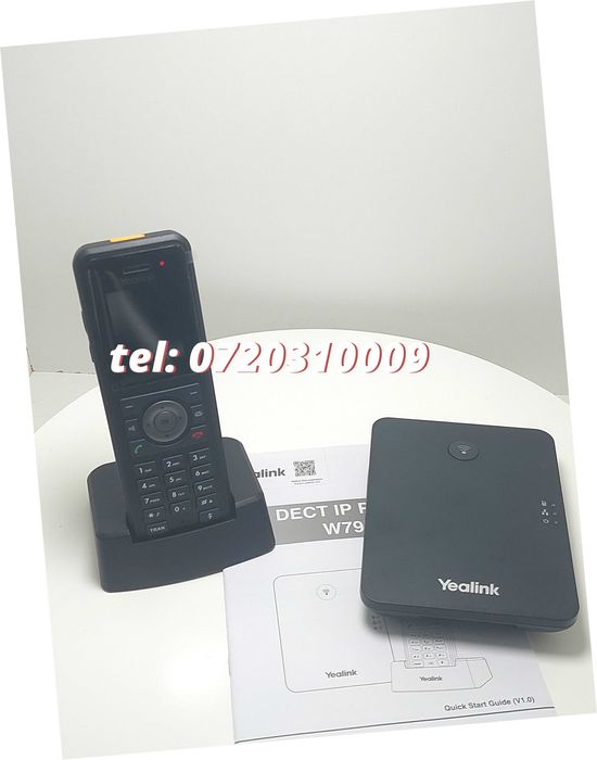 Telefon Voip Wireless Yealink W79p  W59r Negru 10 Sip Support