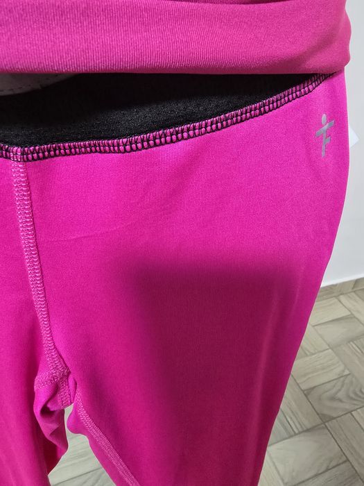 Colanti fucsia cu dunga neagra pentru sport/fitness