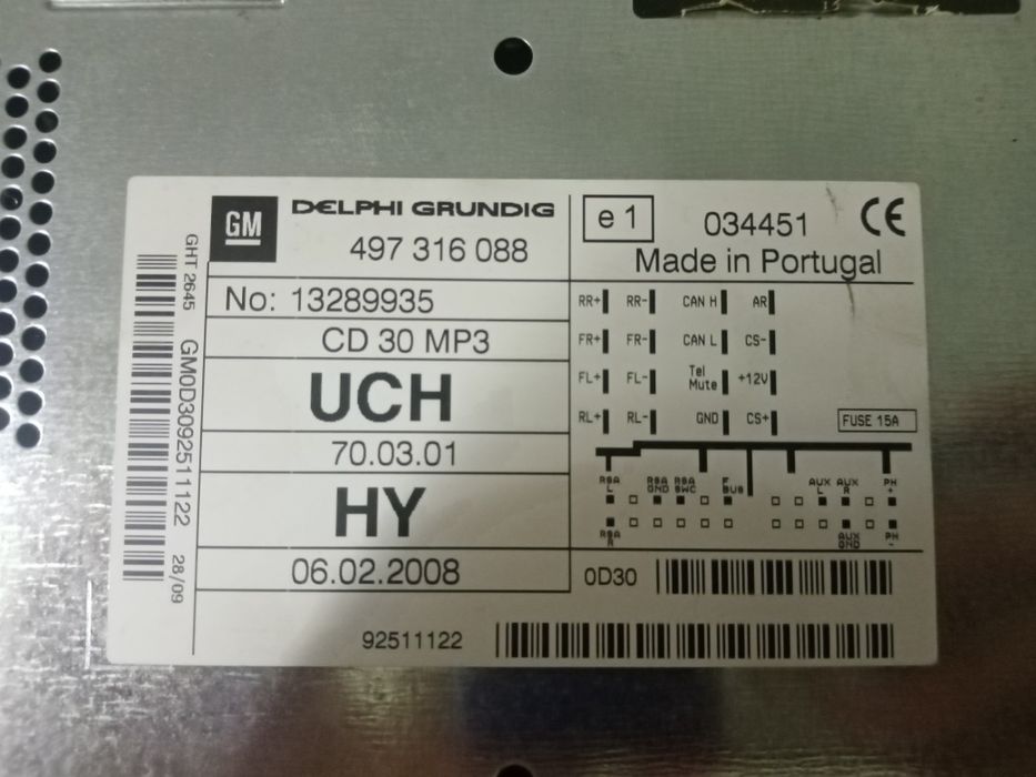 Casetofon Grundig GM, Opel Zafira B, Astra.