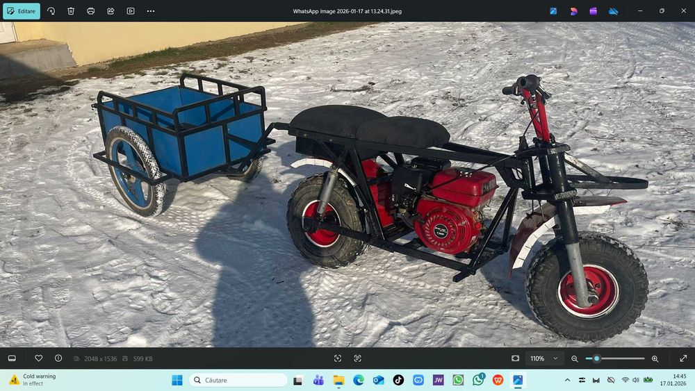 SCUTER Vehicol - Utilitar - Artizanal cu remorcuta.