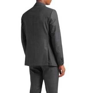 Sacou blazer L XL slim Eduard Dressler lana super 130's gri inchis