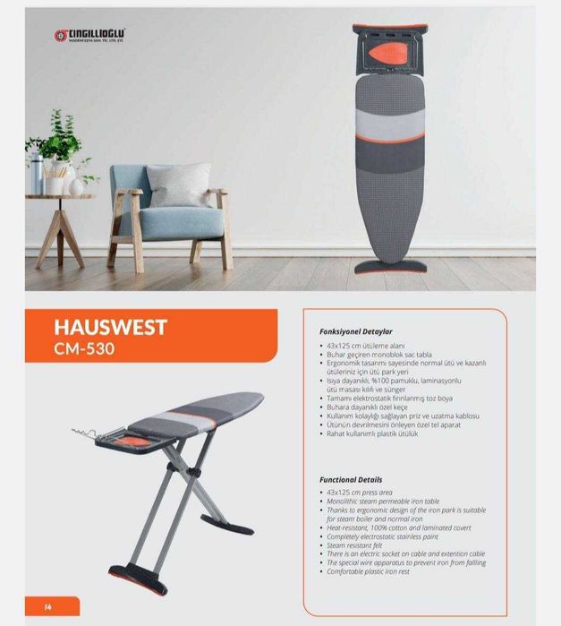 Гладильная доска Ġinjiloglu HAUSWEST Cm-530