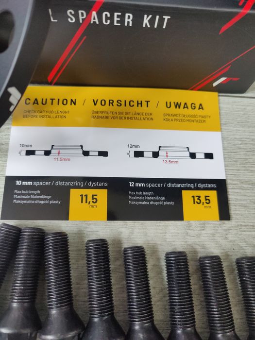 Distantieri 1cm/10mm BMW 5x120 distantiere + prezoane lungi incluse