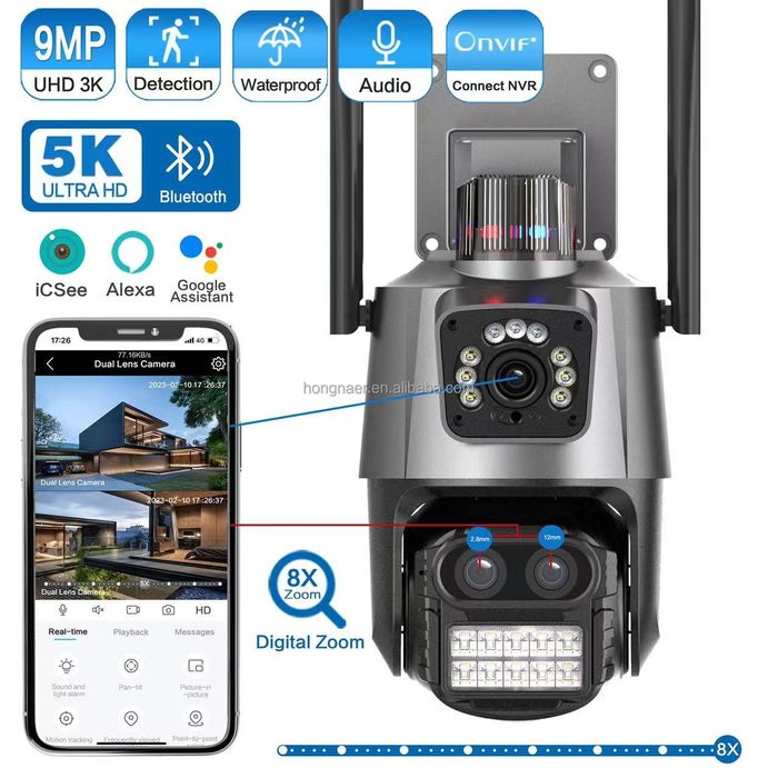 Smart wifi kamera 360 PTZ camera наружная камера iCSee