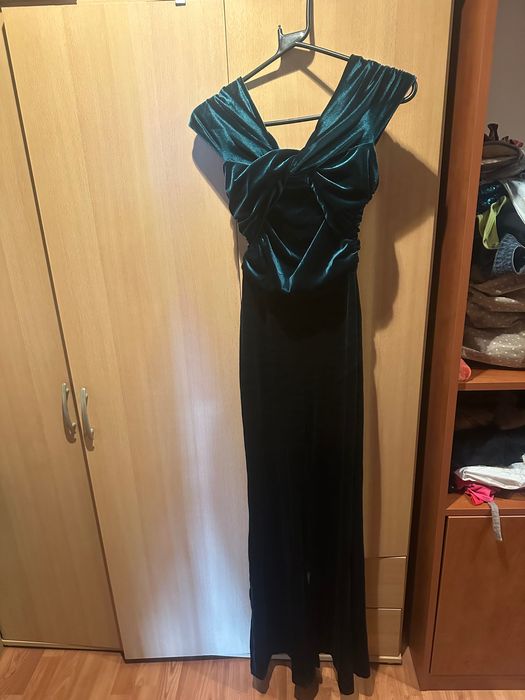 Кадифен зелен парти гащеризон XS