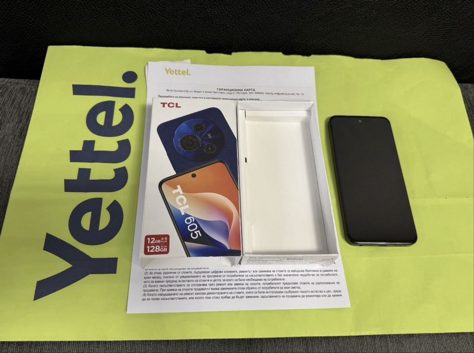 ЧИСТО НОВ 128GB 128GB TCL 605 Yettel Гаранция 2029г. Black