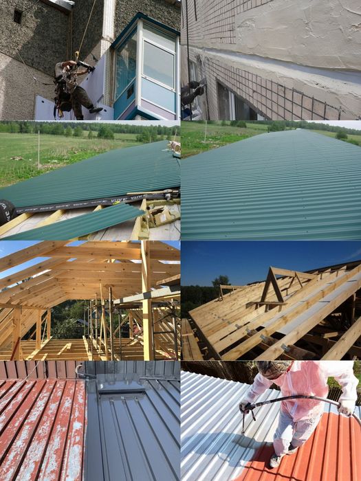 Услуги альпинистов, ремонт фасадов, кровельные работы.