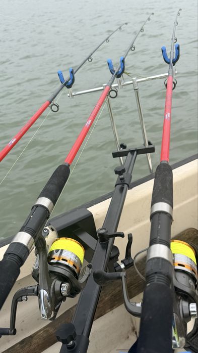 Lansete Dunare East Shark Echipate Complet 4 Bucati 2,4m Pline