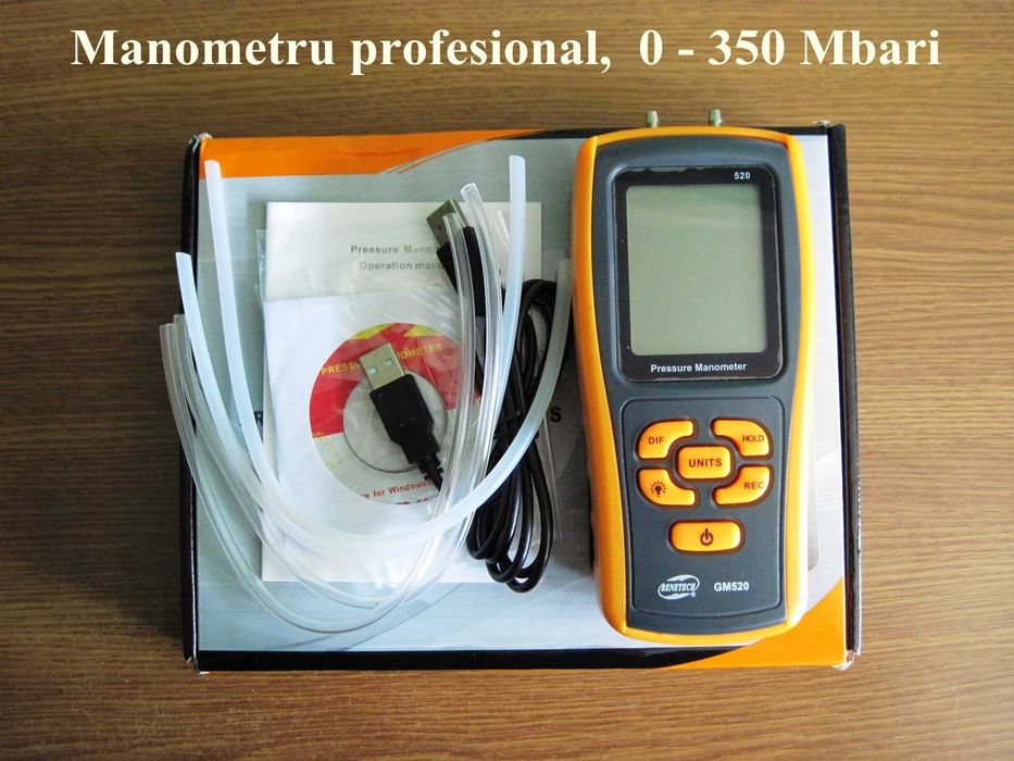 Manometru profesional de gaze, =  +/-350 Mb