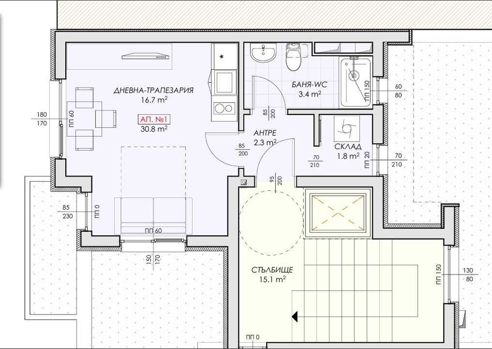 Едностаен апартамент в гр. Несебър без такси поддръжка