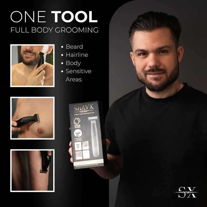 Trimmer Barbati Profesional SHAVX SX-PRO pentru Barba si Corp – Nou
