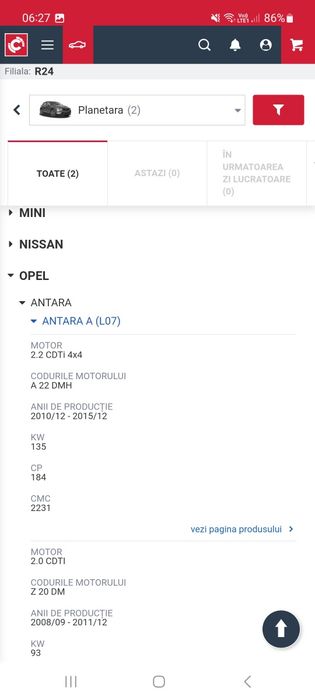 Planetara mazda cx3,opel antara,ford focus,vw polo,honda