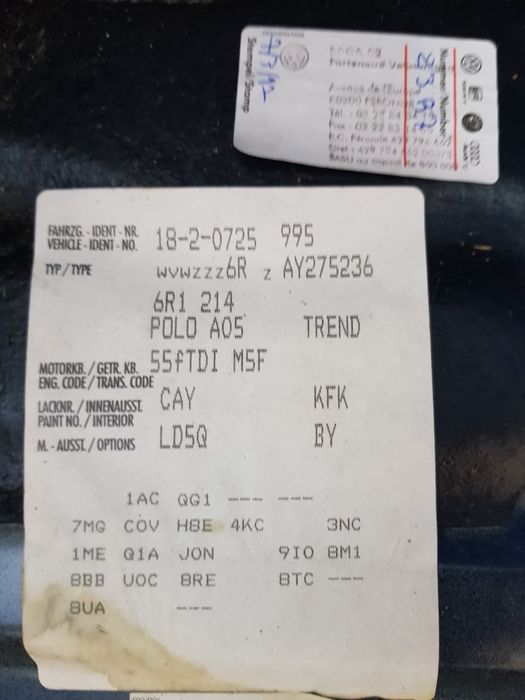 Dezmembrez vand piese  vw polo , 1.6 tdi,  CAY , euro 5 , 130000km
