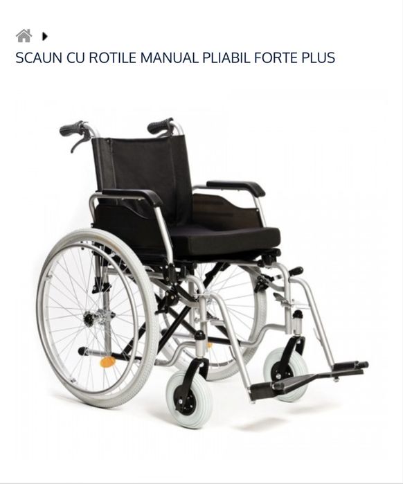 Scaun cu rotile manual pliabil FORTE PLUS