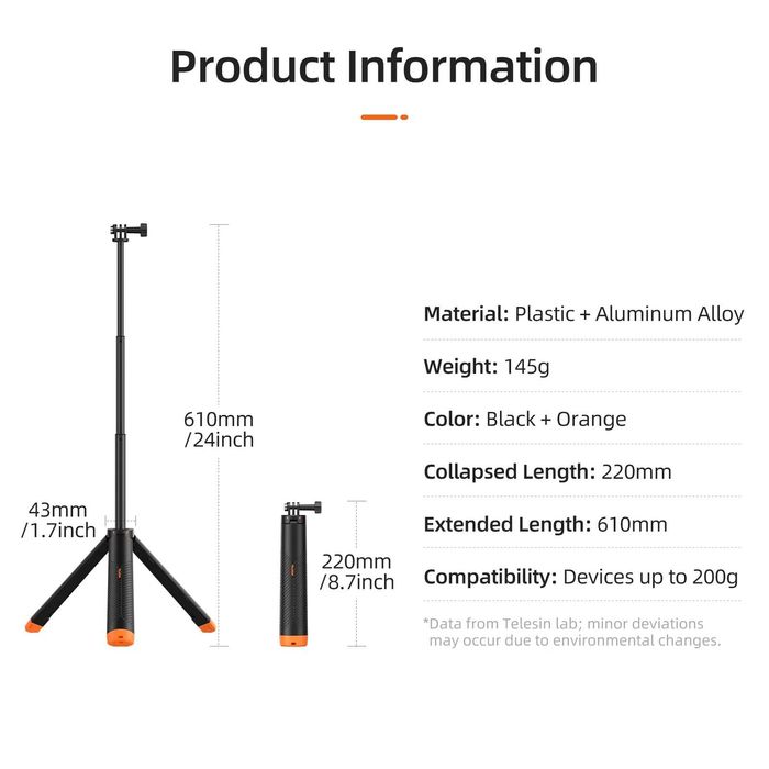 4in1: selfie stick trepied suport filmare plutitor GoPro 9 10 11 12 13