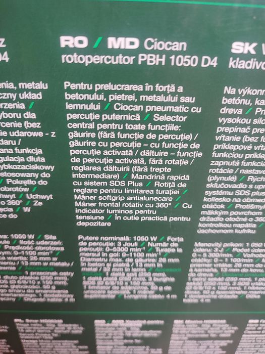 Ciocan rotopercutor Parkside PBH 1050 bormașină percuție