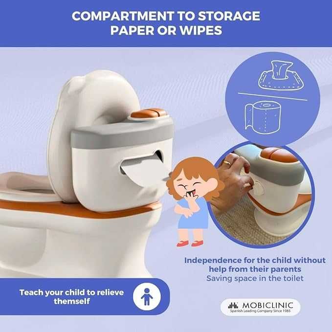 Бебешко гърне тоаелтна Възраст 1-3 години, С капак и звук Mobiclinic