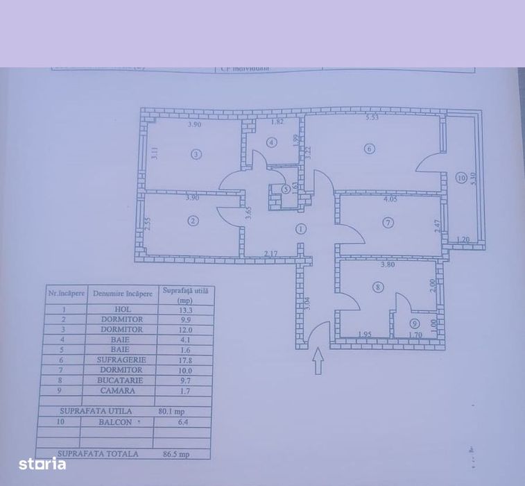 Apart. 4 Camere de Vânzare – Cart. E3, Etaj 3/4, Mobilat și Utilat