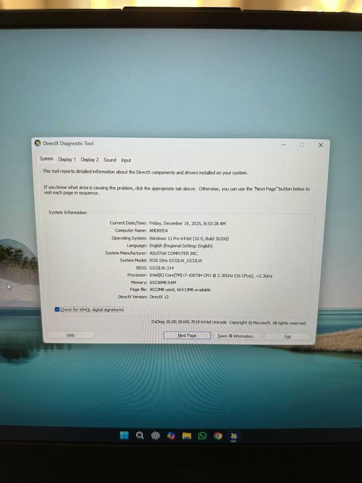 Laptop Gaming Asus ROG Strix SCAR 15, RTX2070, i7-10875H, 64GB ram