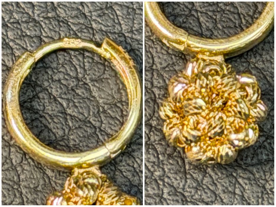 Златни обеци  топчетаЧИСТО НОВИ 14 карата 585 zlatni obeci zlaten gold