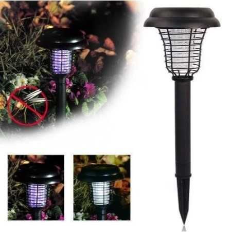 Капан за комари и насекоми тип соларна лампа 2в1 с UV и LED светлина