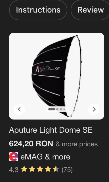 Amaran 100XS si Softbox Aputure Light Dome SE - Ca noi
