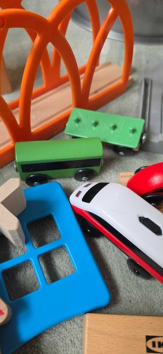 Set Lillabo mare șine de tren din lemn + accesorii Ikea