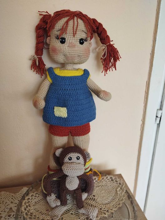 Плетена кукла  Пипи Дългото чорапче