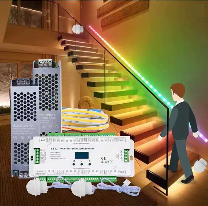 Controler inteligent de trepte cu senzor crepuscular