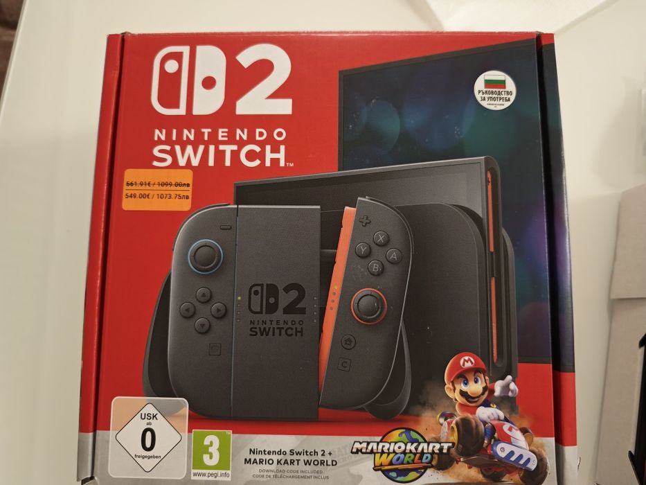 Nintendo switch 2  с гаранция + калъф,протектор