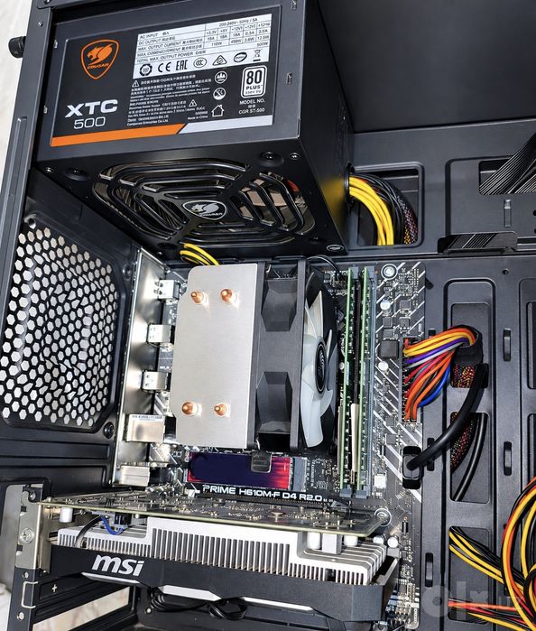 Компьютер кейс уйинлар учун (ddr4 16gb, 12100f, h610,gtx1650, ssd 256g
