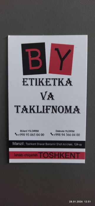 BY Etiket va Taklifnoma