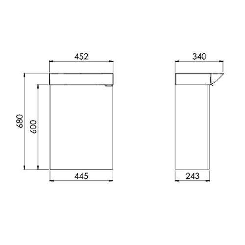 Шкаф за баня ROCA Micro Plus 45 см — нов, без мивка