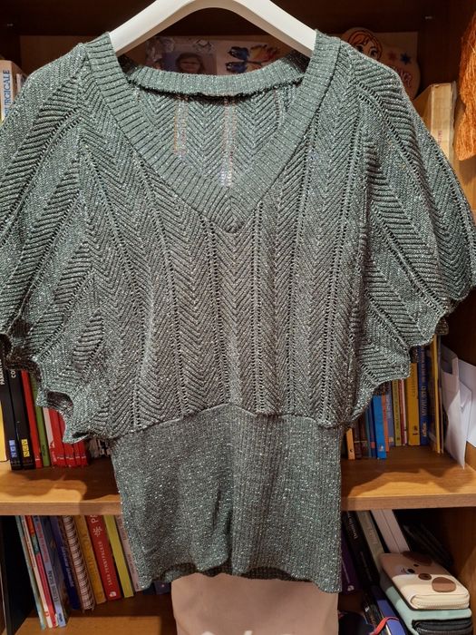 Cardigan argintiu