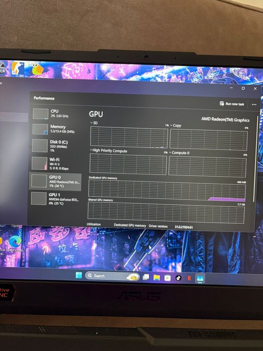 Laptop Asus Tuf A15 gaming